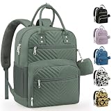 Pritent Diaper Bag Backpack,Baby Essentials Diapers Bag with Pacifier Case,Multipurpose Stylish Large Capacity Travel Backpack for Baby Girl/Boy(M-Green)