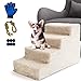 Scale per animali domestici a 4 step per cani e gatti che si arrampicano su un letto alto e un divano – inviare 1 palla per cani e guanti per animali domestici