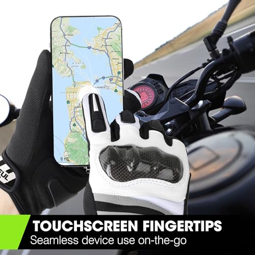 Image of WTACTFUL Lightweight Motorcycle Gloves for Men Women Touchscreen Summer | Carbon Knuckle Protection, Breathable & Anti-Slip for Motorbike Dirt Bike Cycling Motocross MTB ATV Cruising Casual