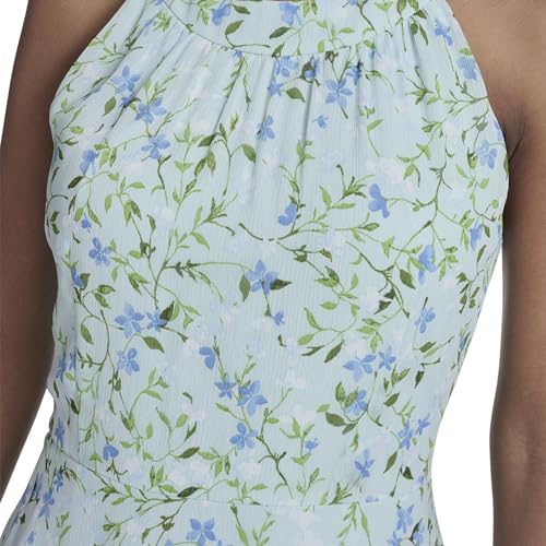 Image of Tommy Hilfiger Women's Sleeveless Halter Neck Tiered Skirt Maxi Dress