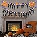Halloween Happy Birthday Banner, Pumpkin Birthday Party Decorations with 8 Modes LED String Lights Halloween Theme 1st Kids Birthday Supplies for Thanksgiving Fall Pumpkin Decor