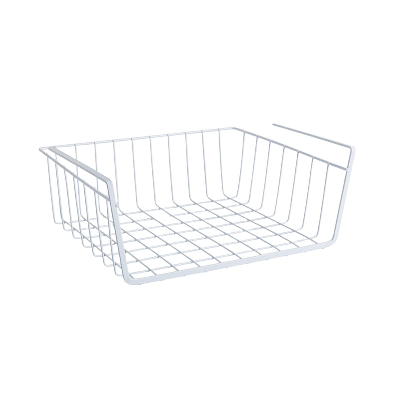 Under Cabinet Shelf Basket Metal Hanging Storage for Bathroom Kitchen Pantry L White | Spice Jars & Racks | Kitchen Storage & Organization | Kitchen, Dining & Bar-image-25