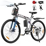 VARUN Vélo Électrique, 26 Pouces Pliable VTT Electrique Adulte Homme Femme avec Batterie Amovible 48V, 250W Moteur, Autonomie Jusqu'à 70KM, 4 Modes, 7 Vitesses avec Écran LCD E Bike pour Adulte