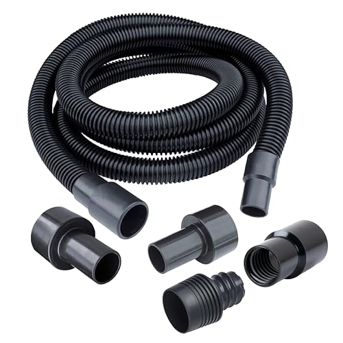 POWERTEC 70477 10 Ft. Dust Collection Hose Kit with 5 Fittings and a Tapered Reducer fits 2-1/2