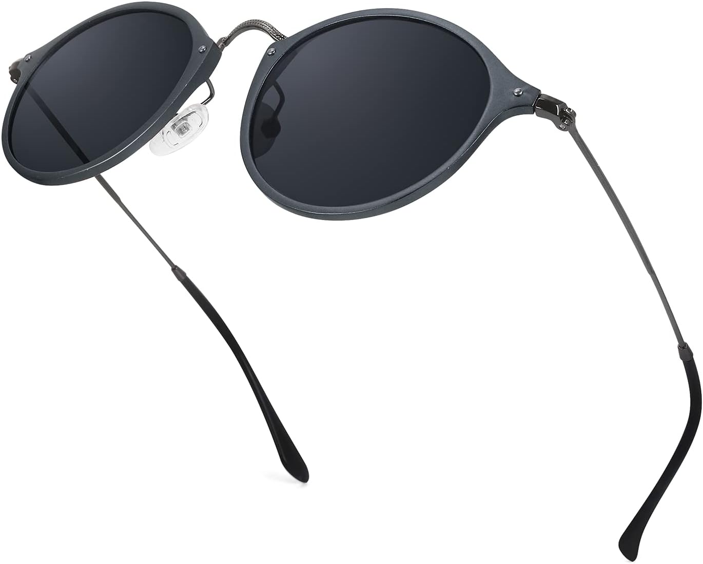 ELIVWRRound Sunglasses Mens Womens Polarised, Al-Mg Metal Frame Cool Sunglasses UV Protection