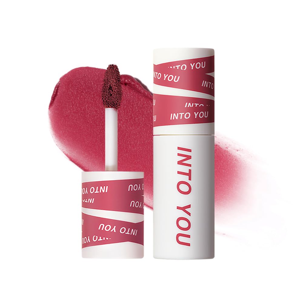 INTO YOU Matte Lipstick, Super Stay Lip Clay for Women, Waterproof, Long Lasting Lip Stain, High Impact Lipcolor with Lightweight Lip Mud Texture, Dual-use for Lips and Cheek, Pink Lipstick (EM02)
