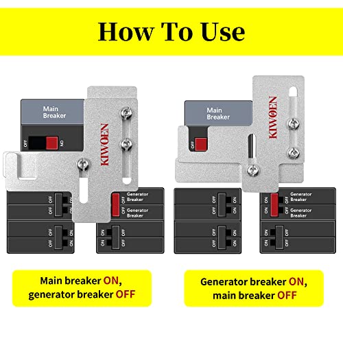 Kiwoen Generator Interlock Kit Compatible With Murray Or Siemens 150 Or 200 Amp Panels. 7/8 To 1 1/4 In Between Main And Generator Circuit Breakers,Safety Manual Lockout Transfer Switch #TOP4