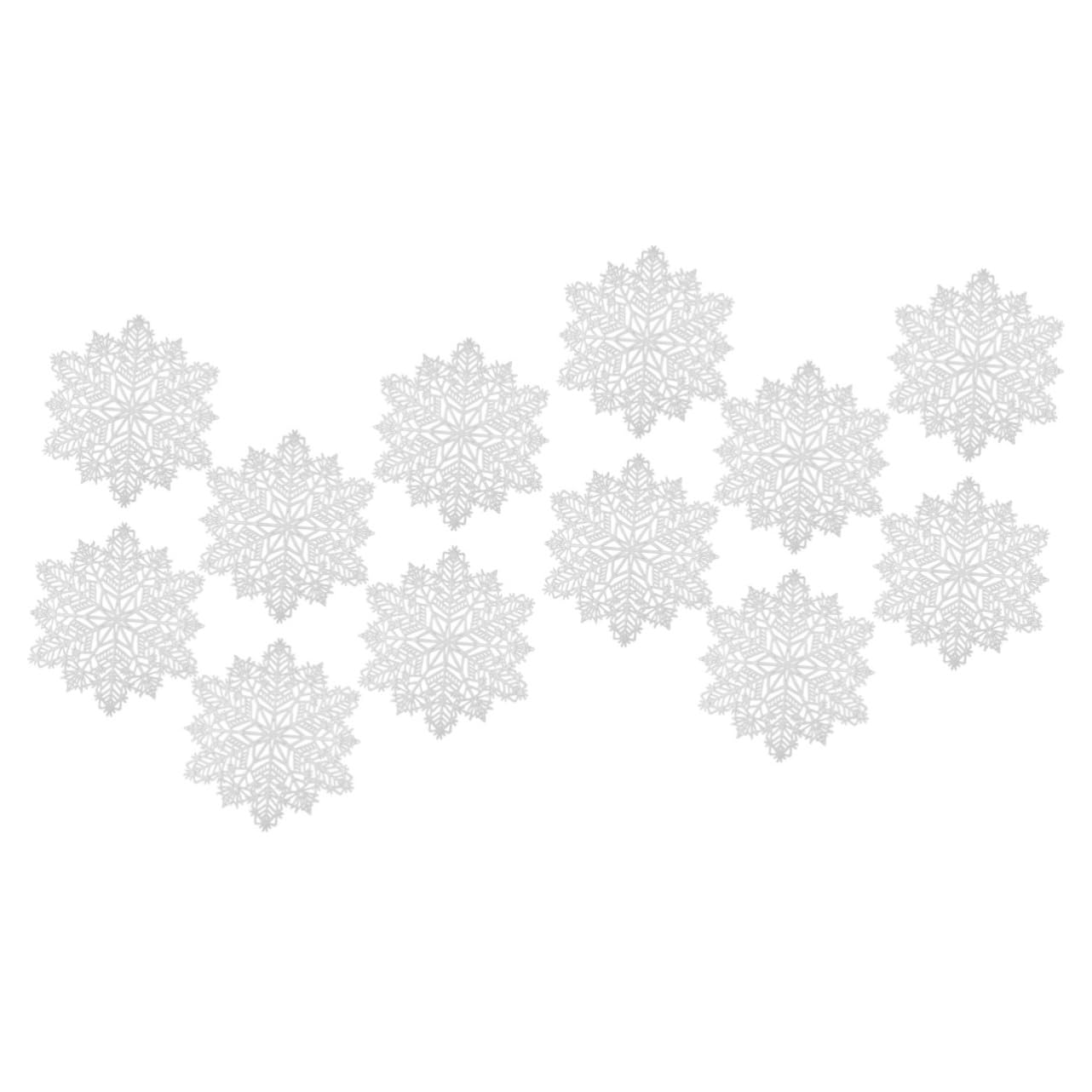 TOPBATHY Lot De 2 Sets De Table De Noël en Forme De Flocons De Neige Résistants À La Chaleur Accessoires De Cuisine Festifs 6 Pièces X 2