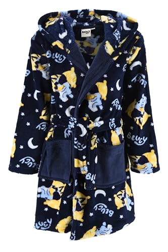 Bluey Bata para Niños, Batin de Estar por Casa Cálida y Suave, Batin Infantil Diseño Terciopelo, Talla 5 Años