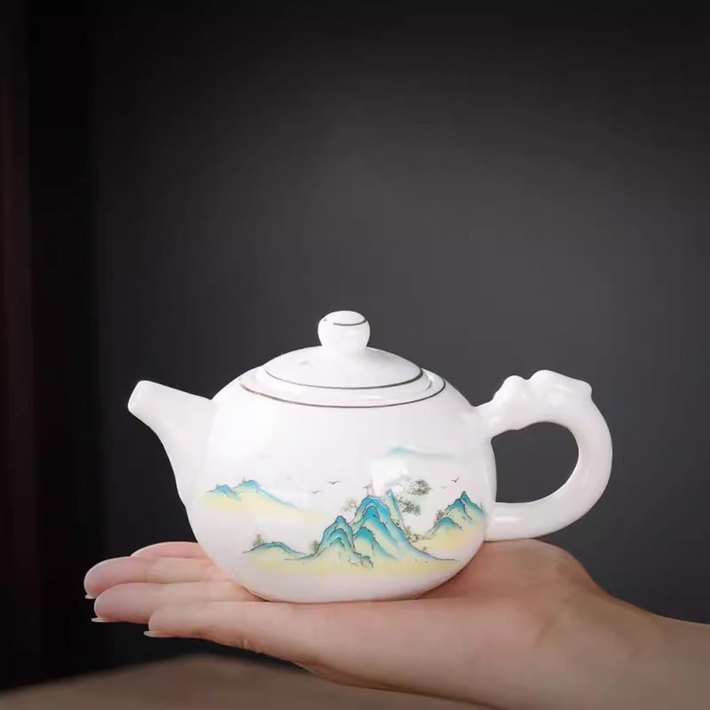 Czajnik z jadeitu o pojemności 200 ml z baraniny, biały, porcelanowy, prosty, ceramiczny zestaw do herbaty Xishi, czajnik
