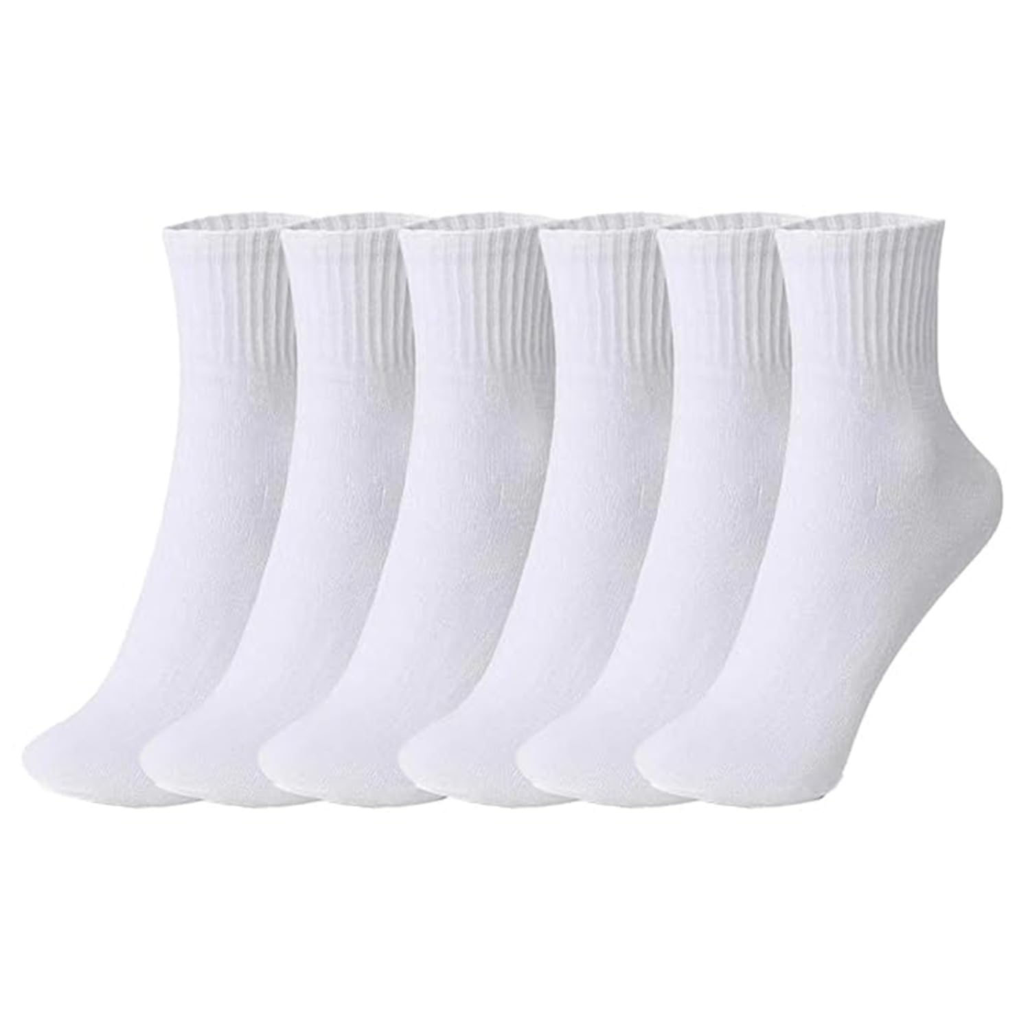 Men's & Women's Cotton Ankle Socks 6 Pairs Pack – Black, White, Breathable, Everyday Comfort, Soft Ribbed, Gym, Office, School, Anti-Odor-image-13