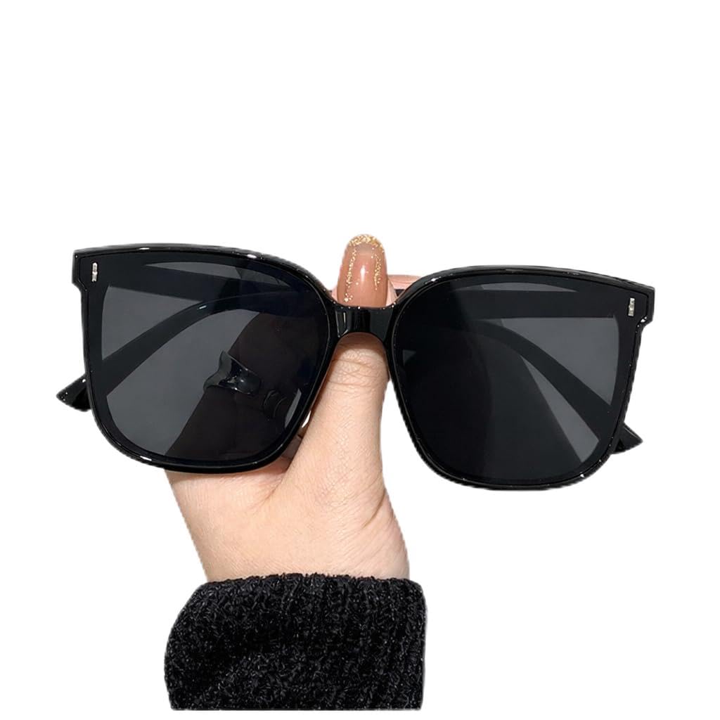 Oversized Square Frame Vintage Black Sunglasses Korean Sunglasses for Women & Men-picture-31