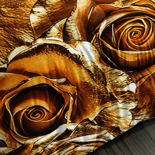 Image of QOOMO Skull Print Kids Bedding Set,Golden Flowers Comforter Set Queen Size for Boys Girls Teen Room Decorat,Soft Lightweight Bed Set All Season,1 Comforter 2 Pillowcases