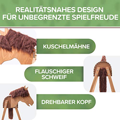 Wildkinder Holzpferd für Draußen - Spielpferd und Pferd zum Reiten für Kinder - Kreativität, Fantasie, Motorik… – Bild 6