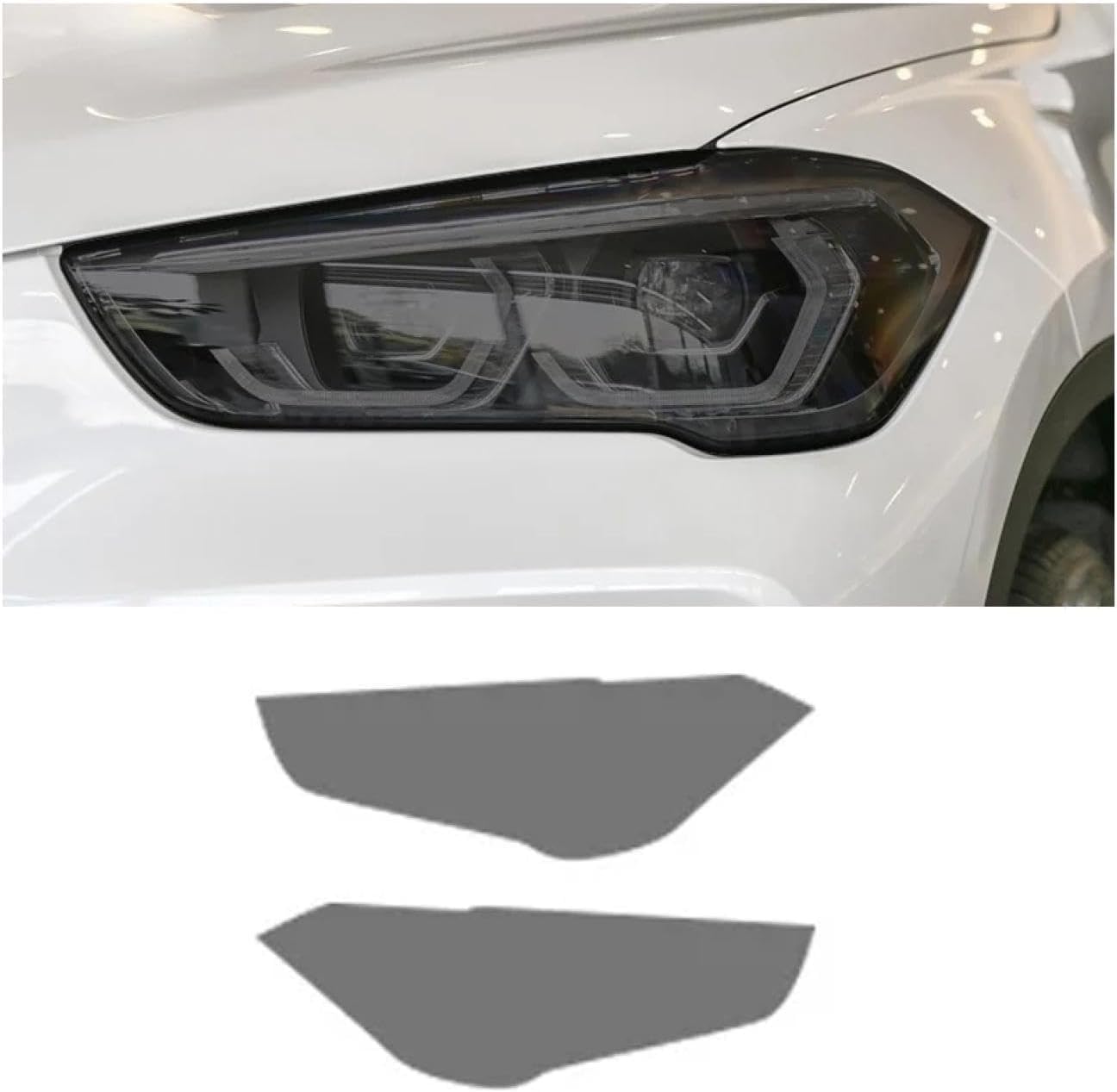 SamLng Car Front Light Film for BMW X1 F48 2019 2020 Light Controlled Car Front Headlamp Protection Film TPU Color Changing Car Headlight Film TPU Lamp Film Car Headlight Protective Film