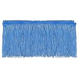 QUARKZMAN 5 Yardas 4 Pulgadas Franja de Flecos de Cadena Cinta de Flecos de Poliéster para Costura Bricolaje Artesanía Ropa Decoración de Pantalla de Lámpara, Azul Cielo