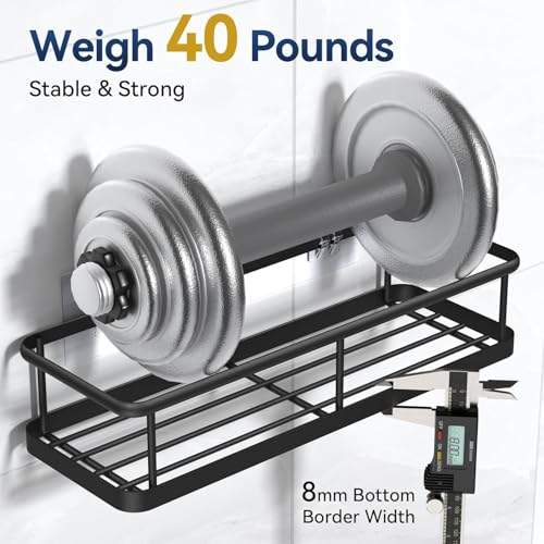 Image of URBANMONK 3-Pcs self Adhesive Bathroom Shelf Rack | No Drill Bathroom Shelves & Accessories | Soap Holder, Toothbrush Holder Shelf for Bathroom Organisers, Rack for wall Shelf