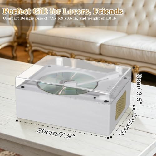 Retro CD Player 블루투스 5.3 우드 그레인 데스크탑 음악 — 사진 6