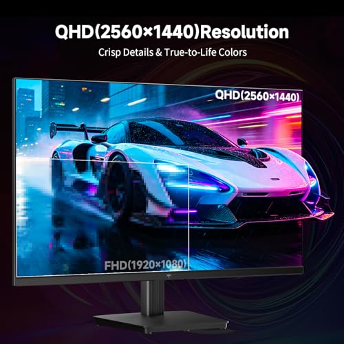 KTC 27 Inch QHD Computer Monitor, 2K 144Hz 1440P Gaming Monitor, Eye Care PC Monitor for Office Gamers, HDMI/DP, FreeSync & G-Sync, HDR10, VESA, Tilt Adjustable, H27T27S - Image 2