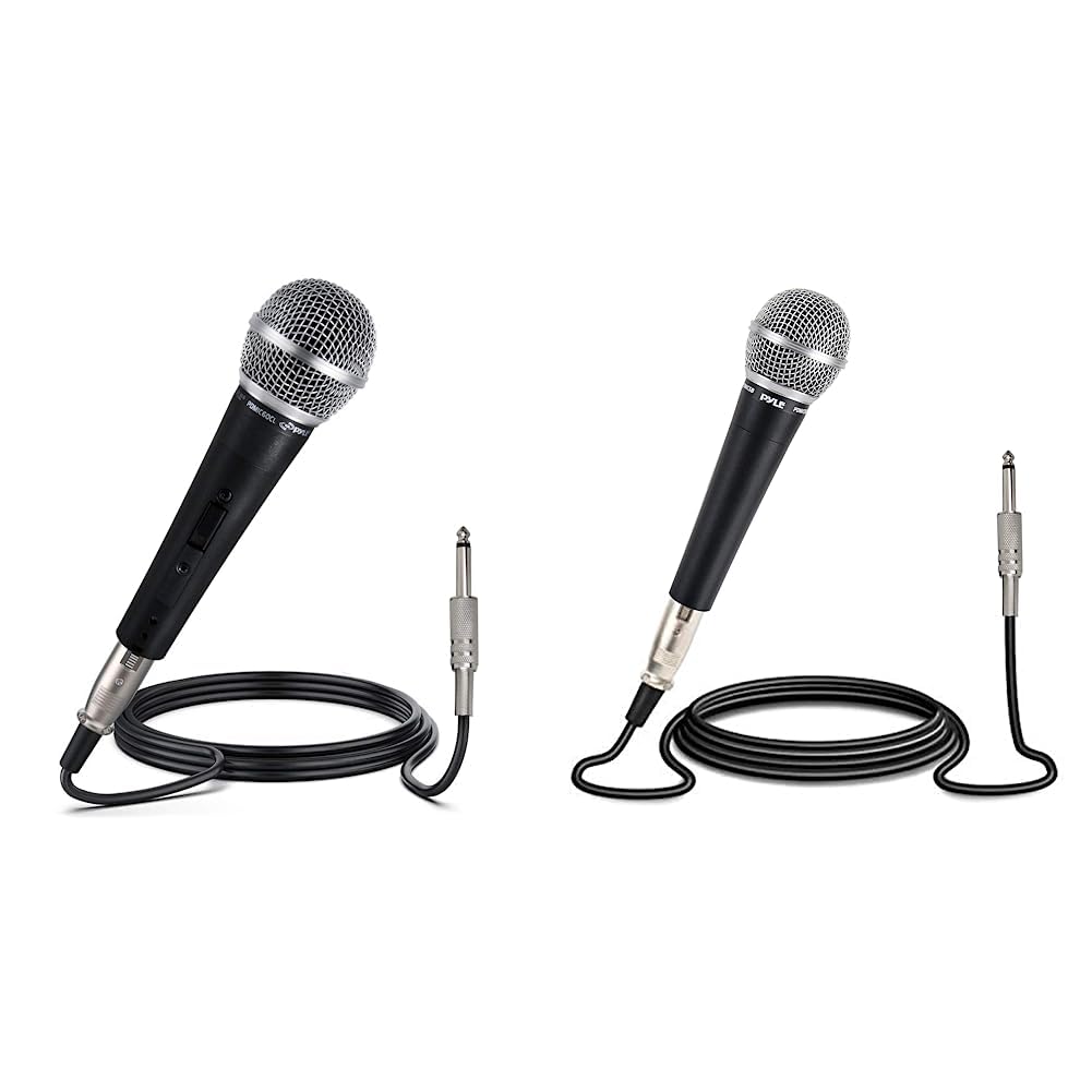 Samson Soporte Para Micrófono, Negro (SAMK10) Y Pyle Micrófono De Mano Bobina Móvil Dinámica Cardioide Unidireccional, Incluye Cable De Audio XLR De 15 Pies A Conexión De Audio De 1/4 Pulgadas
