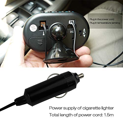 RuleaxAsi Termômetro do carro Relógio Digital DC 12 V Relógio de Automóvel LED Iluminado Auto Dual M