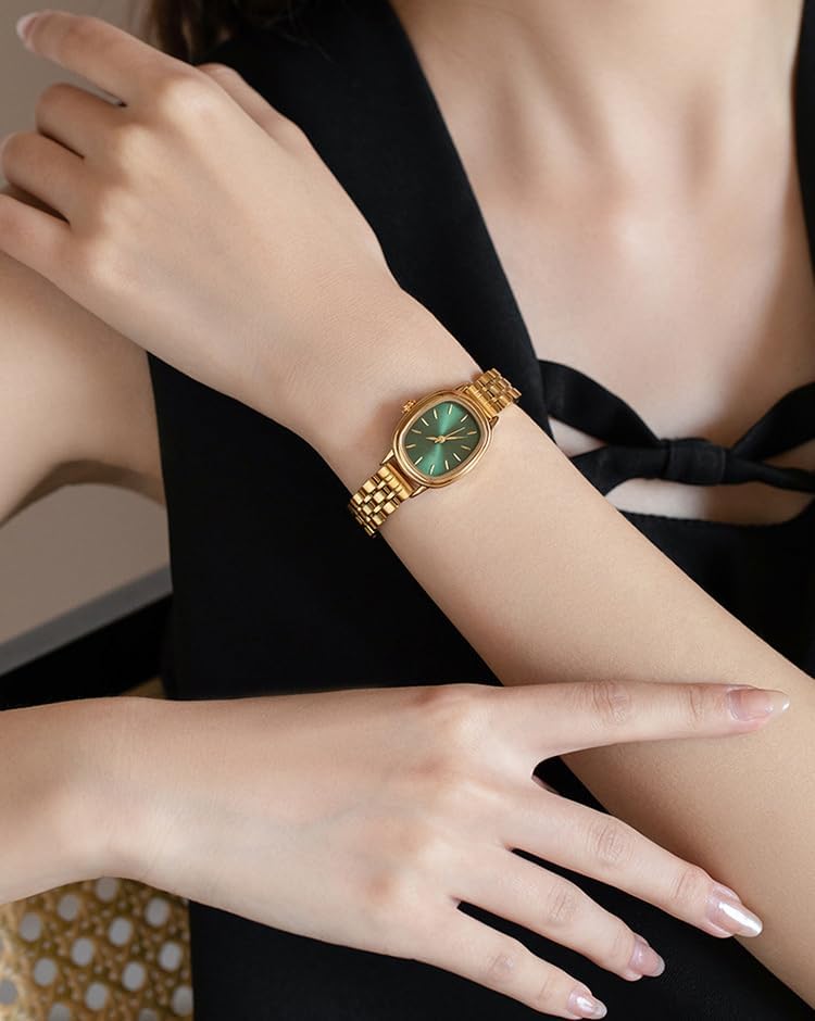 Retro Ladies Wristwatch Women's Oval Bracelet Quartz Watch Dainty for Womens Mesh Bracelet Waterproof Watch - Image 2