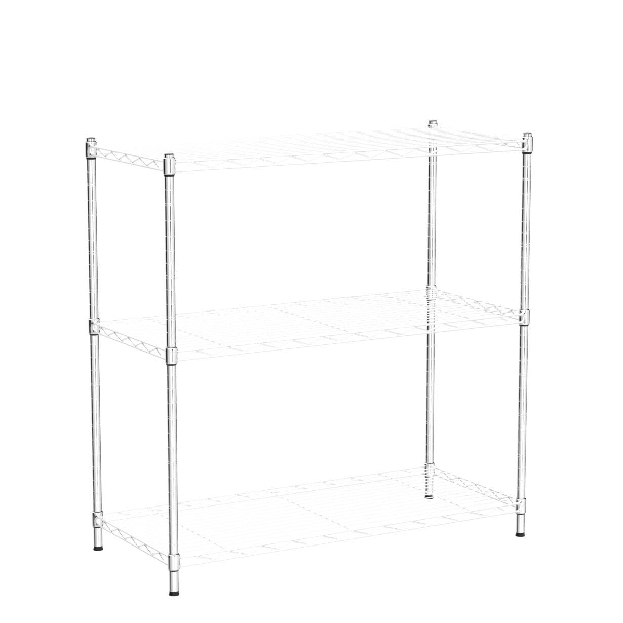 Libreria Scaffale cromato con 4 ripiani bianchi Dimensioni 40x80xh120