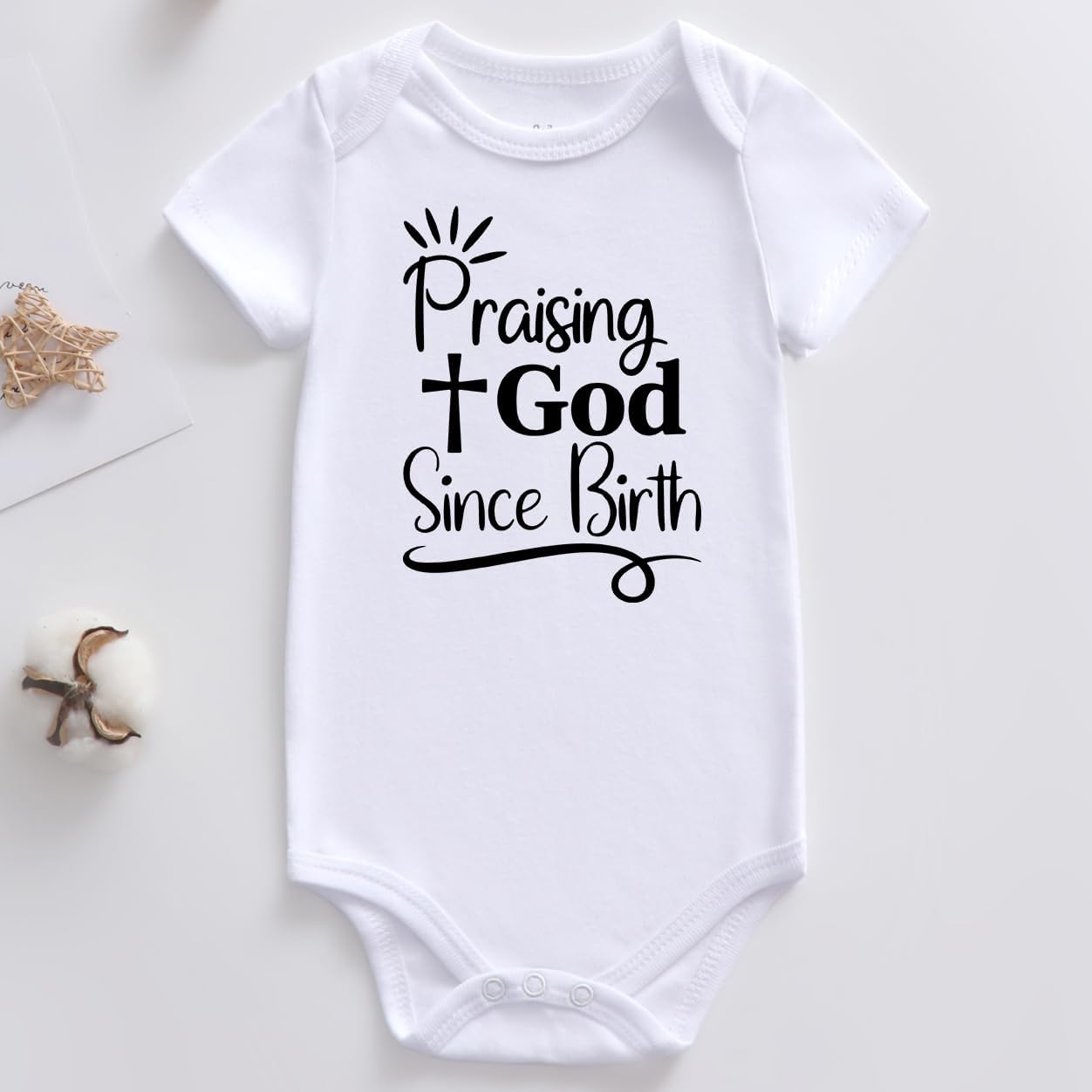 praising god since birth Baby Clothes baptism outfits for boys girl pregnancy announcement