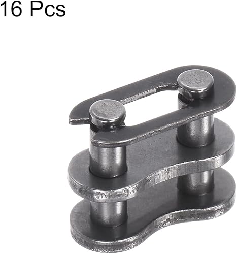 Miniatura 10 de uxcell 16 rodillos de eslabones de conector maestro de cadena #50, acero al carbono de paso de 58 pulgadas, eslabones divididos de conexión estándar