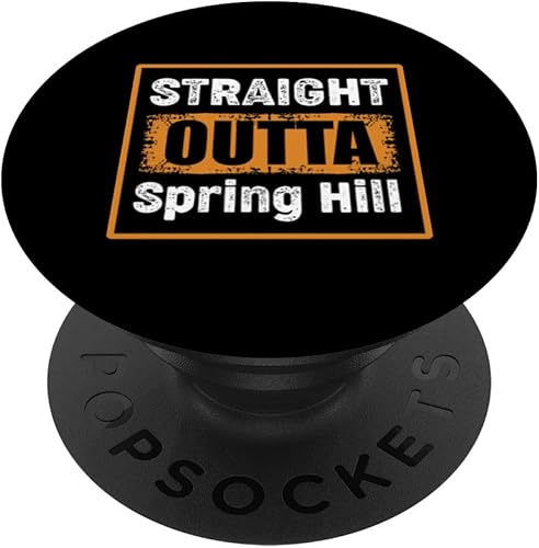Miniatura 1 de Straight Outta Spring Hill Florida USA Retro Humor Vintage PopSockets Swappable PopGrip