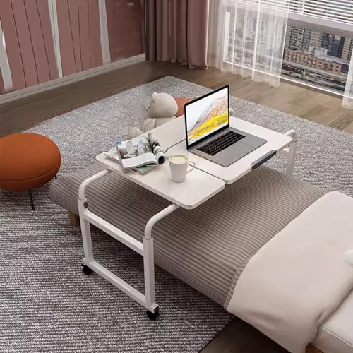 Bureau de lit à roulettes blanc pour chambre et salon moderne