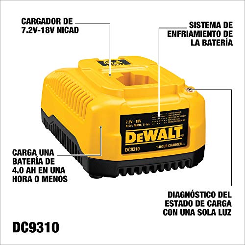DEWALT Charger for 7.2V-18V Battery, 1-Hour Fast Charging (DC9310)
