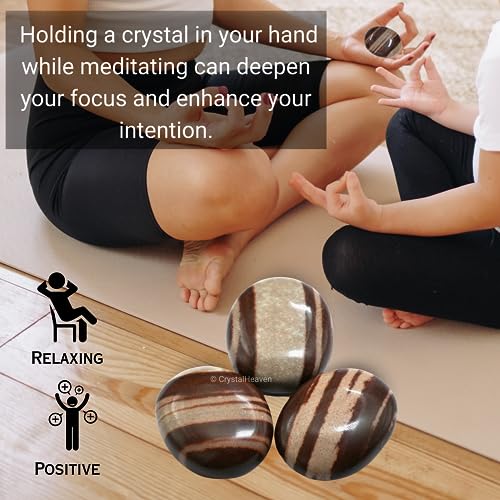 Image of Certified Shiva Lingam Narmada Crystal Palm Pebbles Stones for Anxiety Stress Relief Massage - AAA Grade Original Healing Gemstone Agate Palm Stone for Yoga Meditation Spiritual Reiki Feng Shui