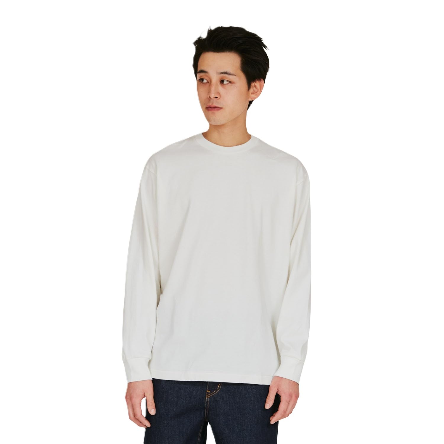 Hanes Tシャツ 長袖綿100% 丸胴仕様 タグレス仕様 1P T-SHIRTS SHIRO クルーネックロングスリーブTシャツ アンダーウェア HM4-A201-010-XXLメンズ