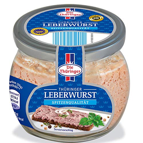 Die Thüringer Leberwurst 130 g – Original Thüringer Rezeptur | Fein-würzige Streichwurst im Glas | DLG Gold prämiert 2016 | Handwerkliche Qualität aus Thüringen