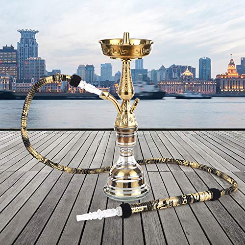 CJCJ-LOVE Arabische Shisha Mit 1 Schlauch, Filterglas Acryl Shisha Set Große Kapazität Bar Arabische Tabakpfeife Metall… – Bild 3