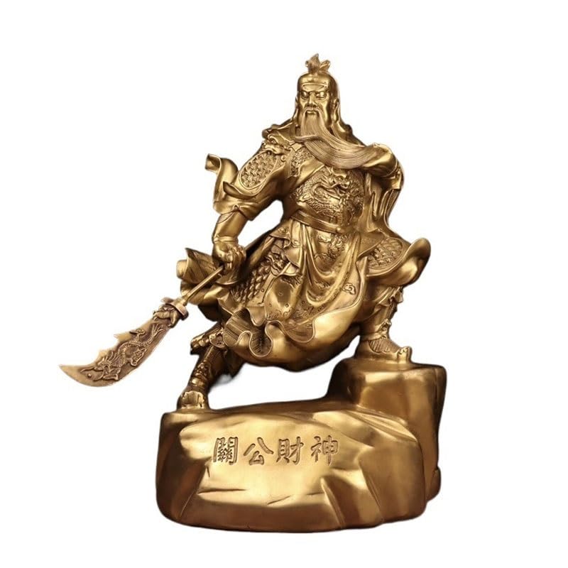 Figurka Buddy do wnętrz mosiężne rzemiosło Guan Gong ozdoby posąg Buddy Bóg bogactwa kasa sklepowa Feng Shui dekoracja medytacyjna statuetka buddy rzeźba