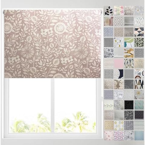 Barnes Blinds Blackout Roller Blinds - Blush Floral Cover