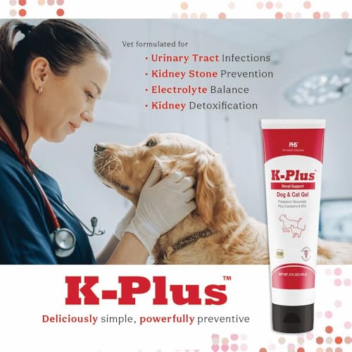 Image of K-Plus Potassium Gluconate Renal Gel Plus Cranberry and EPA for Dogs and Cats - Veterinarian Approved Renal Supplement - Supports Potassium Balance -(2 Pack)
