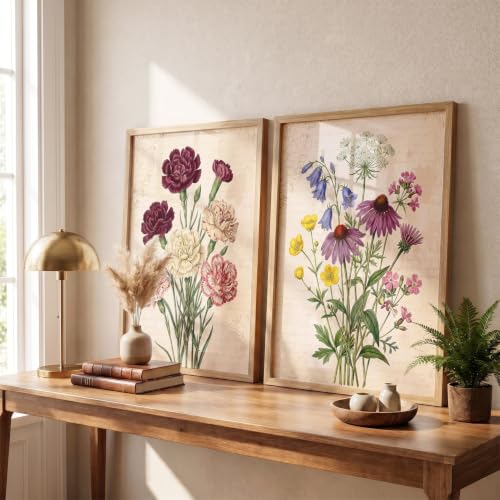 Image of YANVEER Botanical Wall Art Painting | Wall Frames For Home Decor Office Living Room | Poster With Frame Wall Decoration Painting | Premium Art Framed Wall Painting For Home Decor | Set of 2 (13X17 inch)
