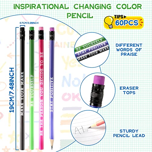 Lápices personalizados motivacionales multicolor x60 miniatura 5