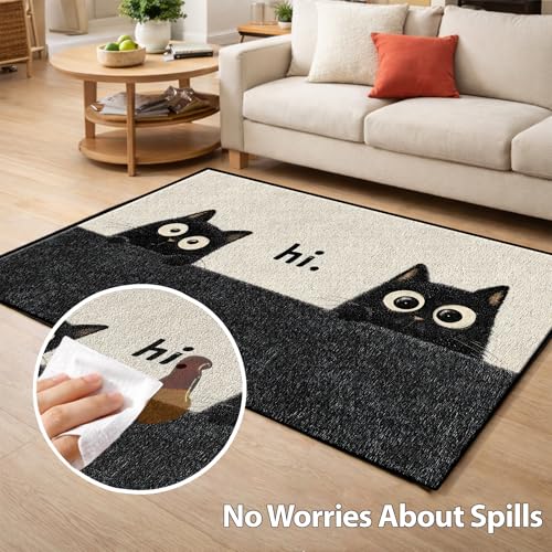 Tapete decorativo NYZE 90x60 cm negro suave antideslizante miniatura 4