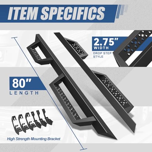 Estribos laterales para Chevy GMC Silverado Sierra 2007-2019 miniatura 3