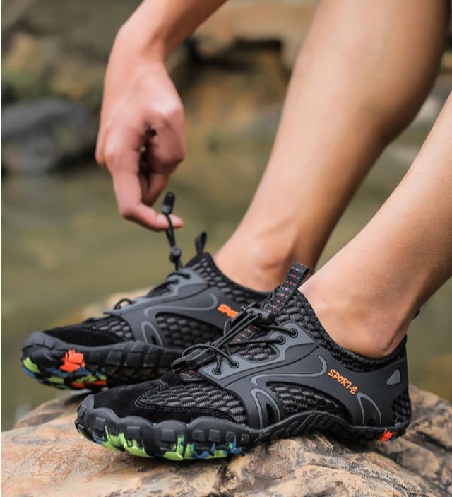 Barefoot Water Shoes for Men & Women, Quick Dry Beach Swim Diving Hiking Five-Toe, Anti-Slip Aqua Sports4
