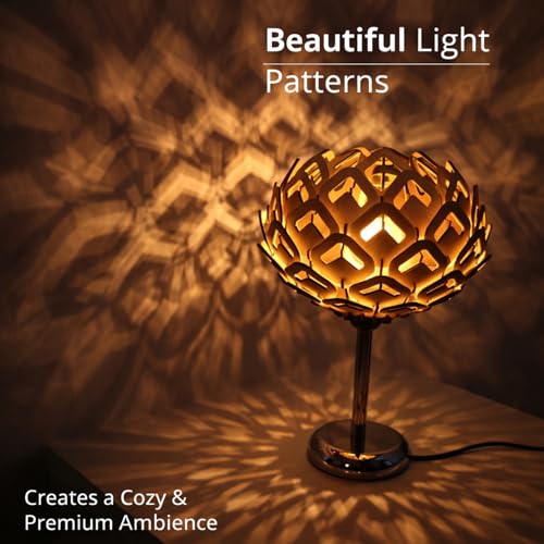 Image of Handcrafted Wooden Table Lamp, Minimalist Lighting for Bedroom, Living Room, Office, Compatible with LED Bulbs E27 (toyaja)