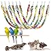 LeerKing Cuerda Perca Juguete Puente de Cuerda para roedores Cuerda de Escalada para Animales pequeños Percha de Cuerda Colgante para Hurón Rata Loro Chinchilla Ardilla y Hámster 57cm * ø15mm - 6PCS