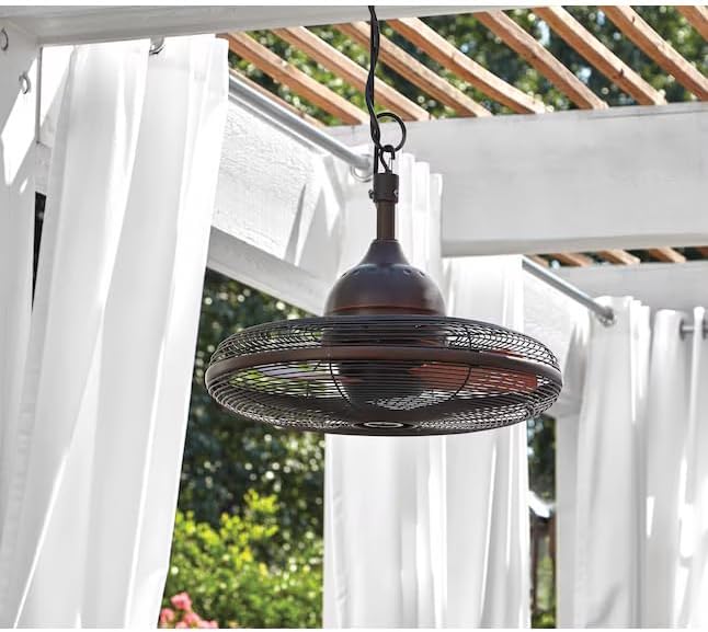 Harbor Breeze Valdosta fan mounted to a wall bracket