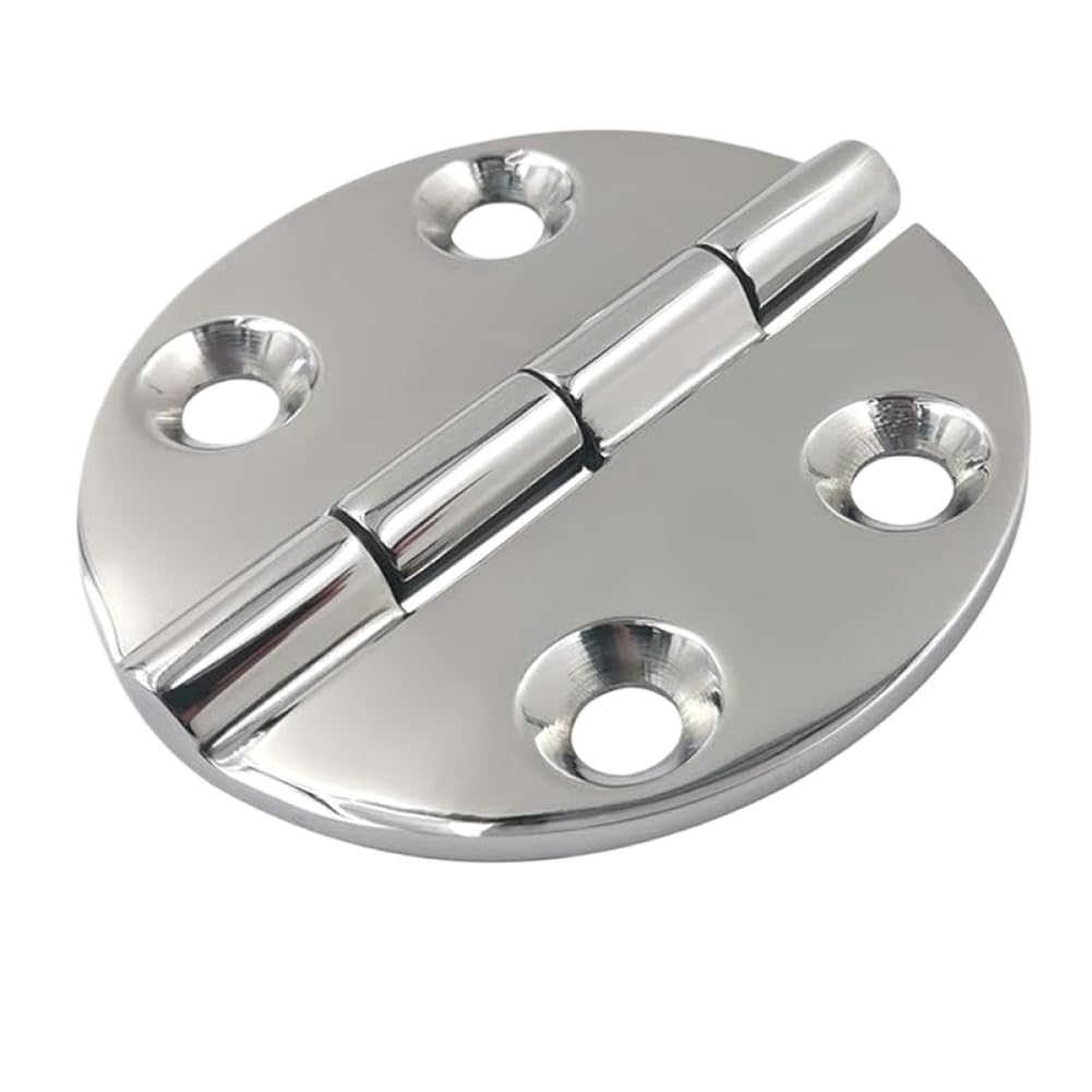 316 Stainless Steel Flat Cast Hinge with Round Strap for Cabinet Doors, Deck, and Boat Hardware