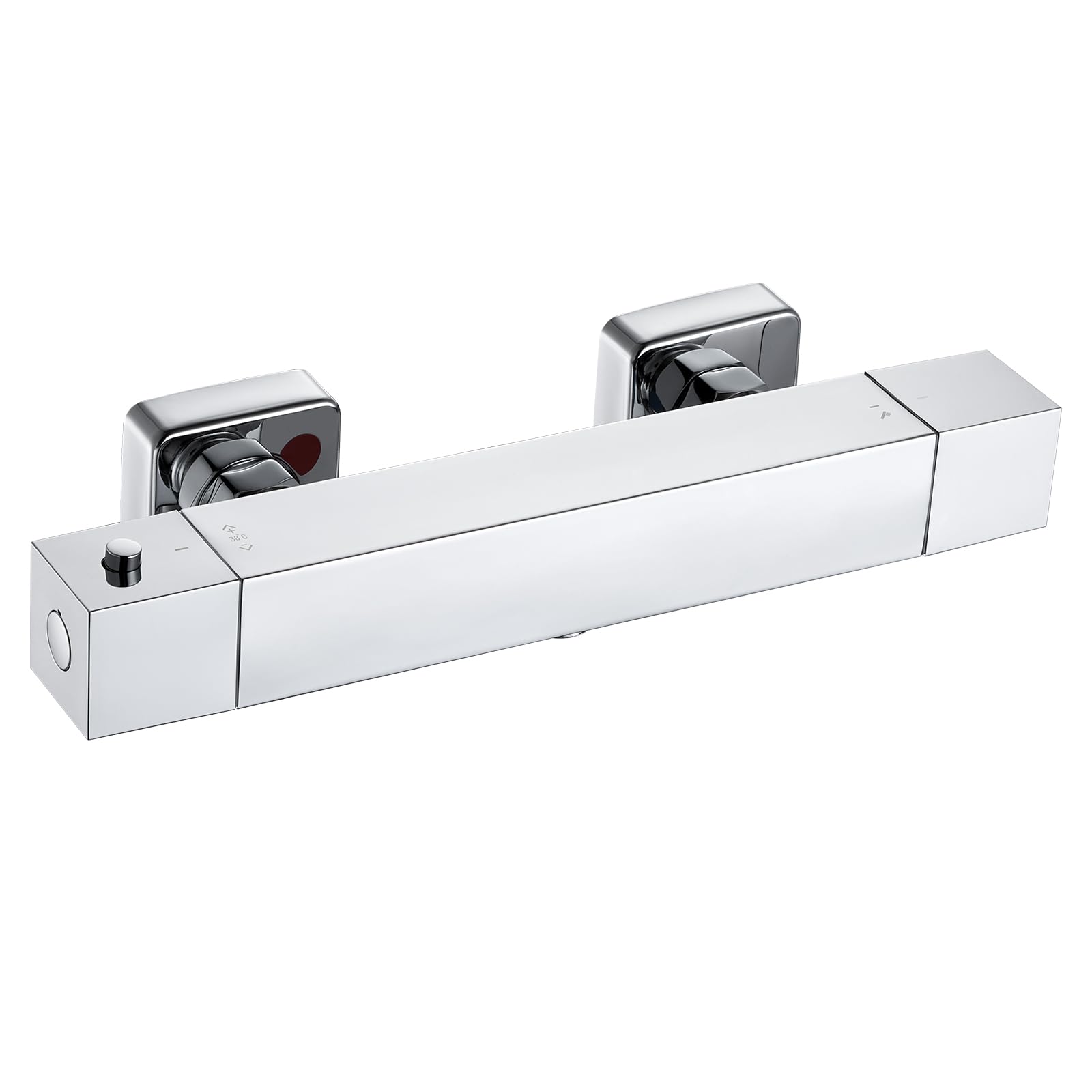 Auralum Thermostatic Shower Mixer Bar, Wall Mounted Shower Mixer Tap with 38°C Safe Lock, Cool Touch Design, Anti-Limescale Cartridge for UK Hard Water, Easy Retrofit Replacement (Single Outlet Only)