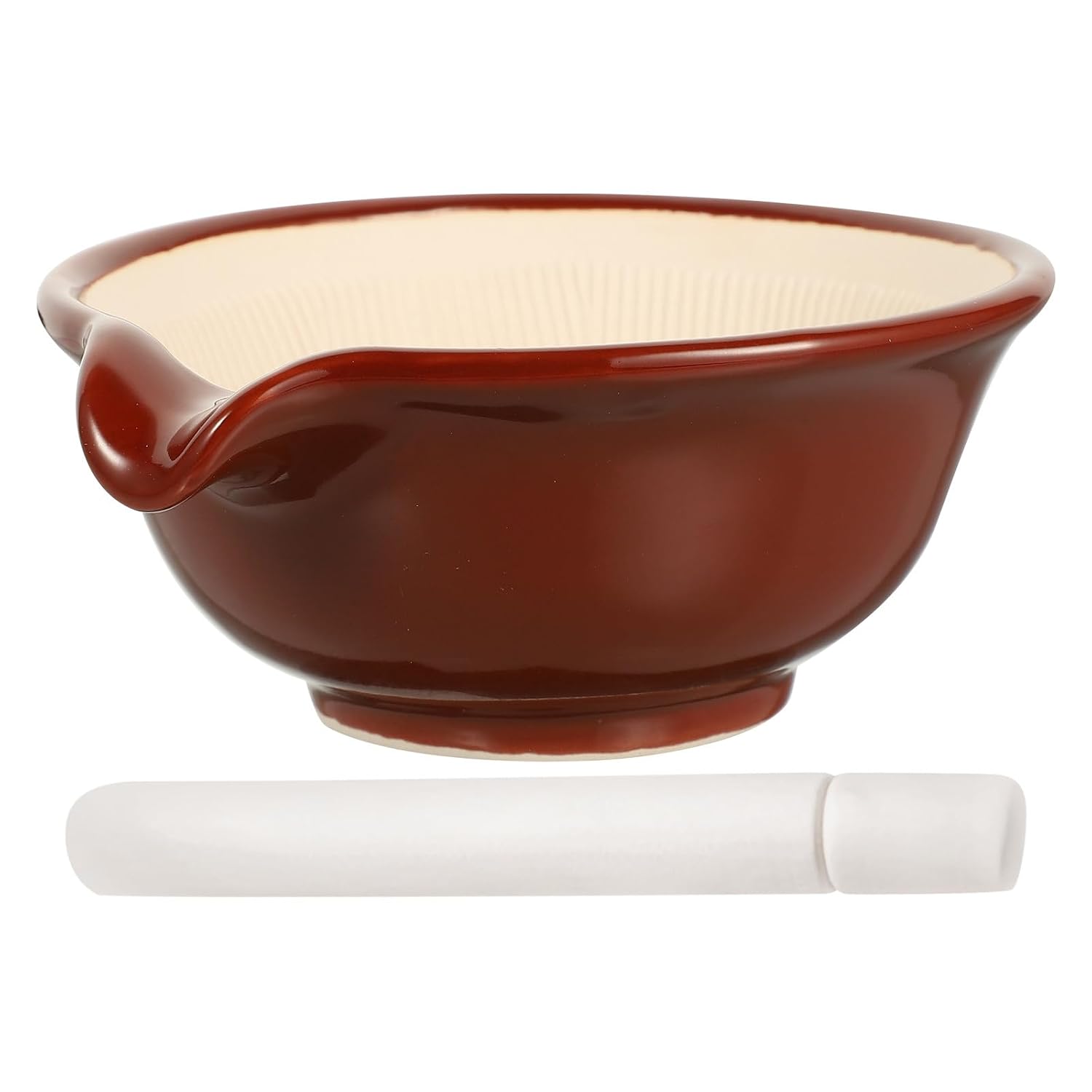 Ceramic Grinding Bowl and Pestle Set for Kitchen and Pharmacy Use Large Food-Safe Mortar Pestle for Garlic Spices Herbs Tablets Ergonomic Smooth Design